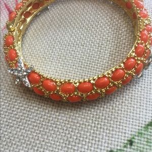Sequin  coral/ gold   Swarovski  starfish.